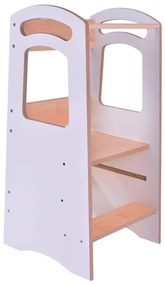 Učiaca veža THOMAS biela/javor