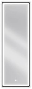 Mexen Coro, LED kúpeľňové zrkadlo s podsvietením a čiernym rámom 50x150 cm, 6000K, ochrana proti zahmlievaniu, 9817-050-150-611-70