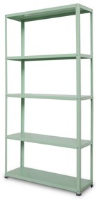 Zelený skrutkový kovový regál 180x90x30, 5 políc, nosnosť 80 kg na jednu policu