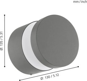 Eglo 97301 - LED Vonkajšie nástenné svietidlo MELZO LED/11W/230V šedá