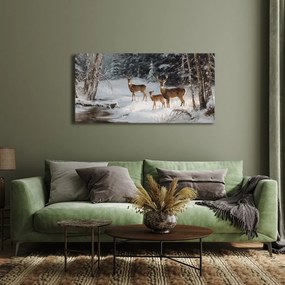 Obraz jeleňová rodina v zime