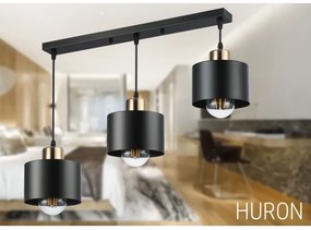 Luster na lanku 3xE27/35W/230V čierna/zlatá
