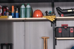 Záhradný domček Keter Artisan 9x7 grafitový/šedý, s podlahou