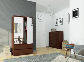 Skriňa S 90 cm 2D 2SZ 2 zrkadlá CLP wenge