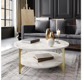 Konferenčný stolík VERSY 37x90 cm biela/zlatá