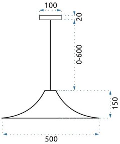 Toolight - Stropná lampa závesná plochá okrúhla 1xE27 APP499-1CP, zlatá, OSW-00612