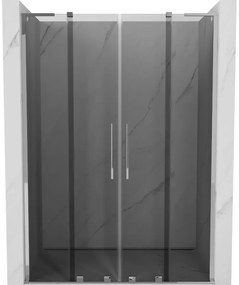 Mexen Velar L Duo, posuvné sprchové dvere do otvoru 160 cm, 8mm šedé sklo, chrómová, 871-160-003-42-01
