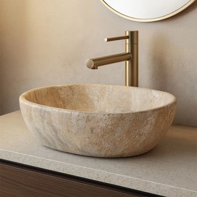 Rea Amelia, umývadlo na dosku 480x345x135 mm, imitácia kameňa Savana Matt, REA-U3000