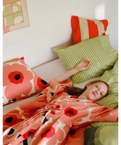 Obliečky Unikko 150x210 50x60, bavlnené, béžovo-oranžové