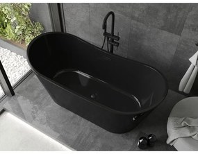 Mexen Montana, voľne stojaca vaňa 170 x 80 cm, čierna,  čierny prepad, 52011708070-70