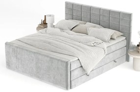 Svetlosivá boxspring posteľ s úložným priestorom 140x200 cm Ava – Maison de Rêve