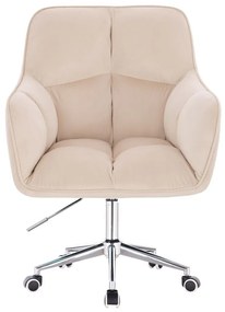 LuxuryForm DESIGN Kreslo AMALFI VELUR na striebornej podstave s kolieskami - krémové