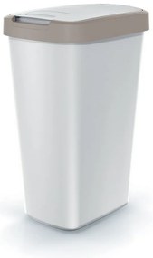 Odpadkový kôš s farebným vekom, 45 l, hnedá / sivá