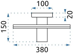 Toolight - Stropné svietidlo 3xE27 60W APP742-3C, čierna, OSW-01107