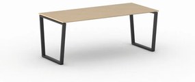 Kancelársky stôl PRIMO IMPRESS, čierna podnož, 2000 x 900 mm, dub prírodný