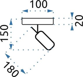 Toolight - Stropná/nástenné svietidlo, reflektor 1xGU10 392197, chrómová, OSW-08481