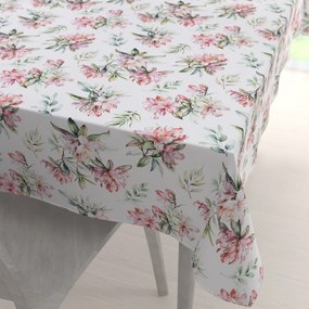 Biante Teflónový obdĺžnikový obrus TF-134 Akvarelové kvety rododendrónu na bielom 80x120 cm