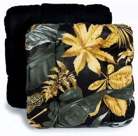 Podsedák na stoličku 40x40 cm - šedo/zlaté listy