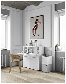 Biely pracovný stôl TemaHome Focus, 110 x 109 cm