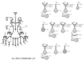 Krištáľ závesné svietidlo Ø85*120