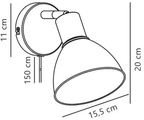 Nordlux - Nástenné bodové svietidlo POP 1xE27/18W/230V mintová
