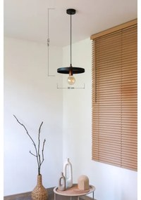 Duolla - Závesné svietidlo IRONLINE na lanku 1xE27/15W/230V, Ø 30 cm, čierna/medená
