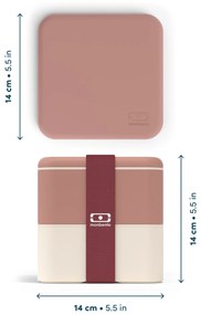 monbento Desiatový box Monbento Square Pink Moka 1,7 l