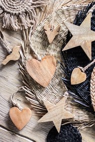 Dekorácia prírodný drevený jeleň na povrázku - 7*1,5*5,5cm