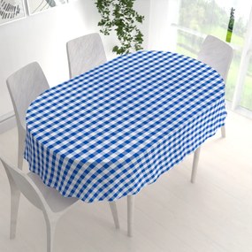 Biante Teflónový oválny obrus TF-070 Modro-biela kocka 50x100 cm