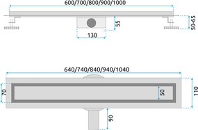 Rea Neox Pro, sprchový odtokový žľab 60cm s rotačným sifónom, čierna matná, REA-G7801