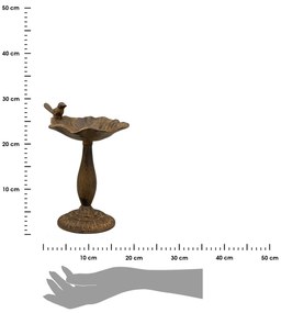 Napájadlo pre vtáky na nohe Lauren, 23x18,5 cm, kov, hnedá