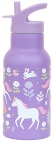 A Little Lovely Company - antikorová fľaša na pitie, 350 ml - jednorožce a dúha