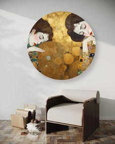 Gario Okrúhly obraz na plátne Zlatý portrét dvoch žien - Gustav Klimt, reprodukcia Rozmery: 80 x 80 cm