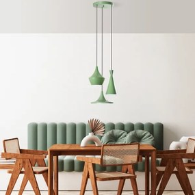 Luster na lankách TOM 3xE27/40W/230V zelený