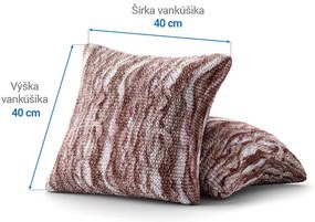Bielastické poťahy OCEANO NOVÉ hnedo-vínové obliečky na vankúšiky 2 ks ( 40 x 40 cm)
