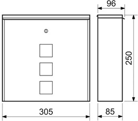 Nerezová poštová schránka BK.209.N s okienkami z číreho plexiskla