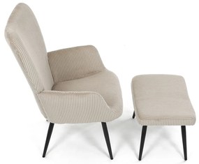 Relaxačné kreslo s podnožkou L7285 CRM6, krémováfarba