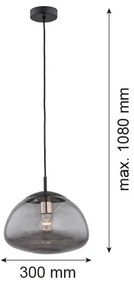 Argon 4334 - Luster na lanku TRINI 1xE27/15W/230V čierna
