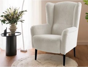 Kreslo ušiak Canto, krémová štruktúrovaná látka%