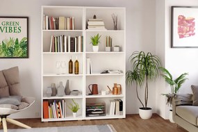 Knižnica 190 cm, biela - 5 priehradiek