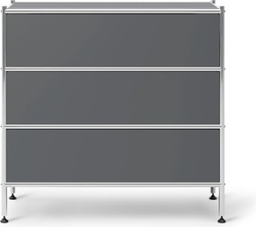 Kovová komoda »CN3« s 3 zásuvkami, sivá