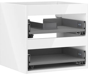 Mexen Box-A, závesná skrinka 50 cm, 2 zásuvky, biela lesklá, 91AX0-0500-470-2-00