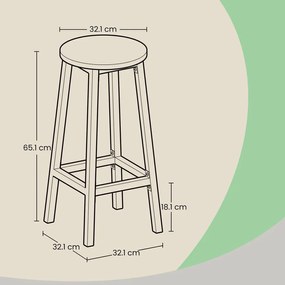 VASAGLE Sada barových stoličiek – 2 ks LBC032B01