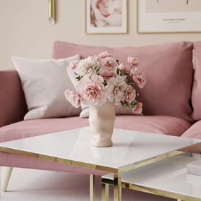 KONFERENČNÝ STOLÍK BELLA GLOSS CHROME 2v1 ZLATÝ LESK + BIELE SKLO