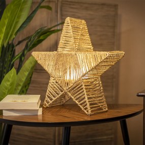 Vianočná stojacia lampa hnedá 40 cm vrátane LED IP54 nabíjateľná - Sisine