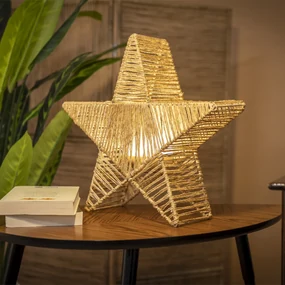 Vianočná stojacia lampa hnedá 40 cm vrátane LED IP54 nabíjateľná - Sisine