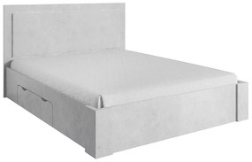 Kondela Manželská posteľ 160x200cm, úložný priestor, sivý betón, ALDEN