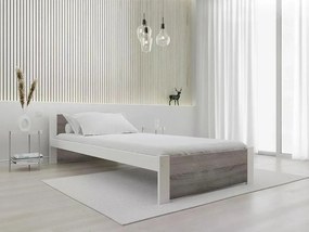 Posteľ IKAROS 80 x 200 cm, biela/dub lanýž Rošt: S latkovým roštom, Matrac: Matrac COCO MAXI 20 cm