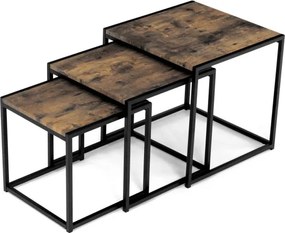 Sada 3 konferenčných stolíkov old wood AF-3003 OLW
