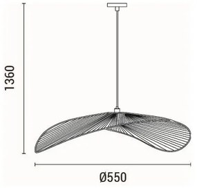 Luster na lanku CALYPSO 1xE27/15W/230V bambus